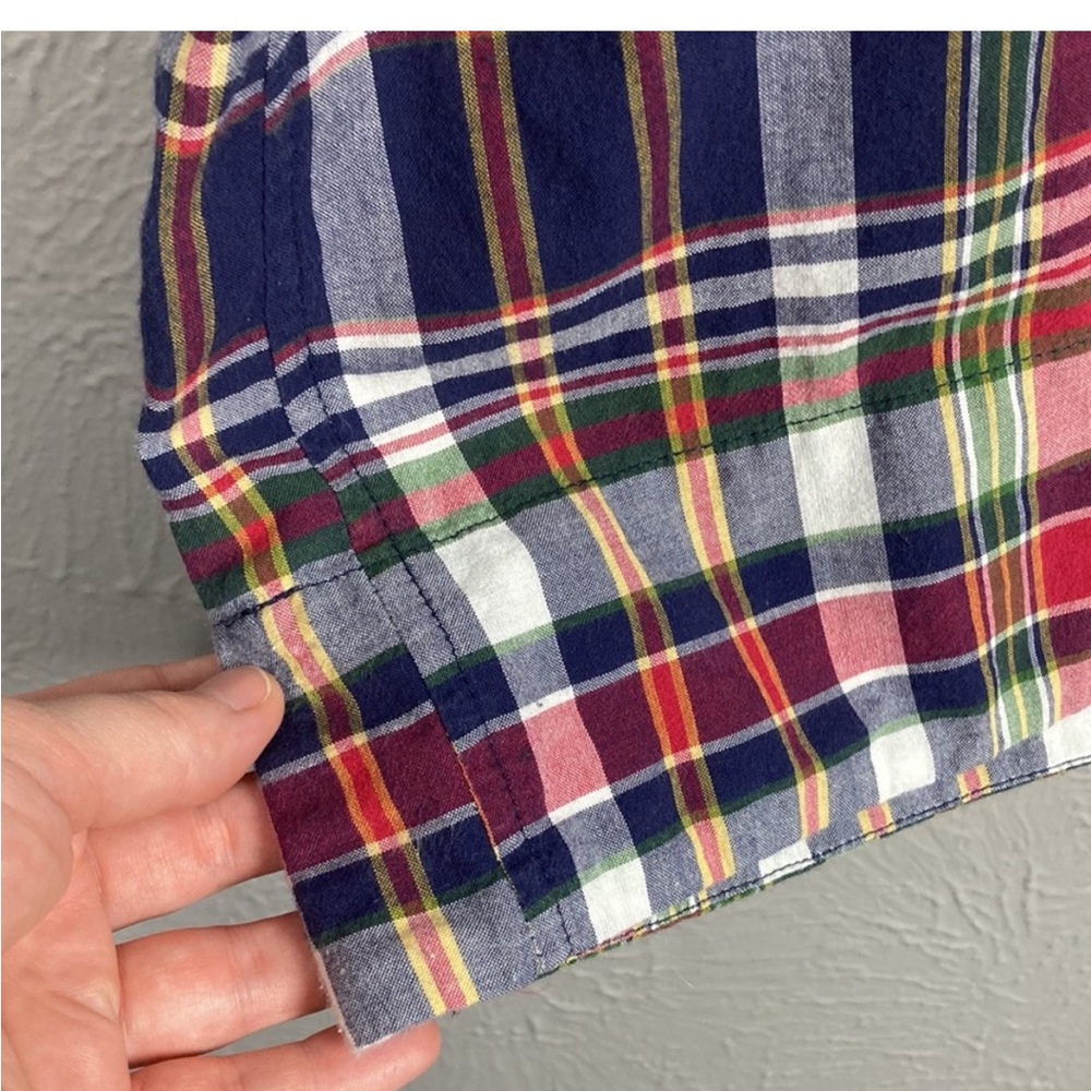 J. Crew Red White Blue Green Plaid Short Sleeve Dress Women's Size Small - Picture 2 of 7